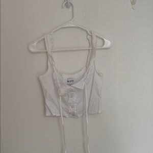 Women's White Ruffled Top